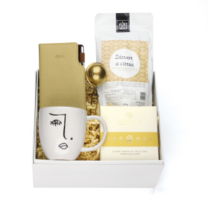Golden tea box